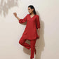 trueBrowns Maroon Viscose Co-ord Set - Swadesiicart