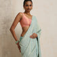 trueBrowns Blue Gold Metallic Ready To Wear Saree | Swadesiicart