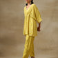 trueBrowns Lime Green Bandhani Printed Silk Drop Shoulder Co-Ord Set - Swadesiicart