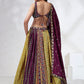 House of Panchhi Green Pure Georgette Sequins And Thread Embroidery Lehenga Choli & Dupatta | Swadesiicart