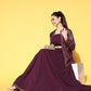 Ahalyaa Women Burgundy Top With Skirt & With Jacket | Swadesiicart