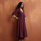 trueBrowns Maroon Flared Anarkali Kurta Set | Swadesiicart