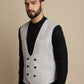 Even Apparels Men's Grey Double Breast Waistcoat | Swadesiicart
