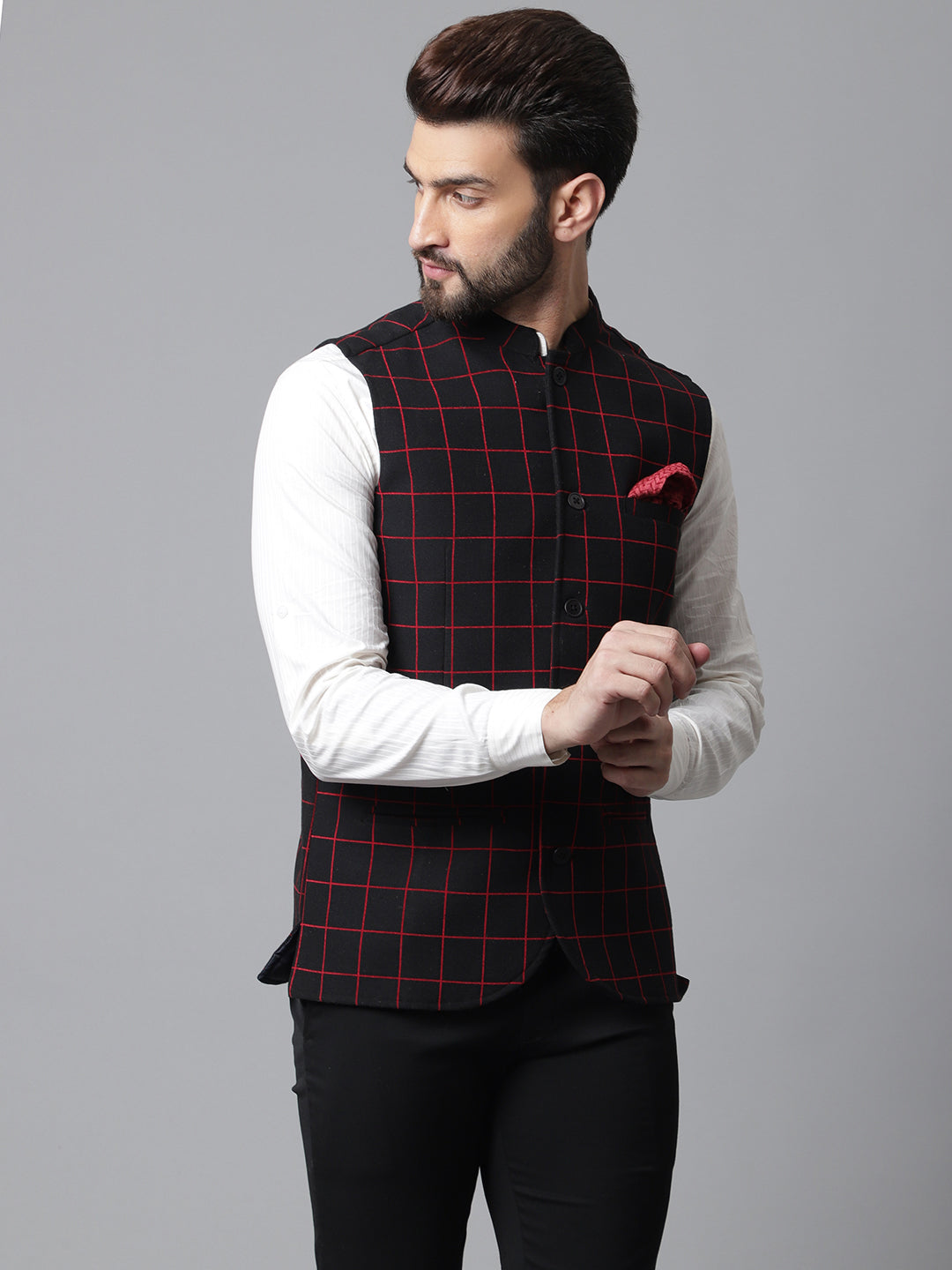 Even Apparels Men's Brown Nehru Jacket With Welt Pockets | Swadesiicart