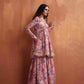trueBrowns Orange Print Sharara Set | Swadesiicart