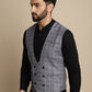Even Apparels Men's Grey Double Breast Waistcoat | Swadesiicart