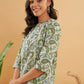InWeave Women's Sage Green Paisley Print Top - Swadesiicart