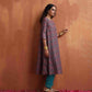 trueBrowns Purple Print A-line Kurta Set | Swadesiicart
