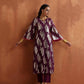 trueBrowns Purple Metallic Straight Kurta Set | Swadesiicart