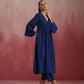 trueBrowns Blue Cotton Dobby Kurta Set | Swadesiicart