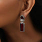 trueBrowns Silver tone Red Stone Drop Earrings - Swadesiicart