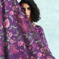 trueBrowns Wine Printed Velvet Shawl | Swadesiicart
