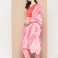 Ahalyaa Printed One-Shoulder Flared Sleeve Sequinned Kurta with Trousers | Swadesiicart