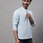 Even Apparels Blue Pure Cotton Kurta With Band Collar | Swadesiicart