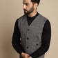 Even Apparels Men's Black Woolen Waistcoat With Patch Pocket | Swadesiicart