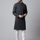 Even Apparels Black Solid Kurta With Band Collar | Swadesiicart