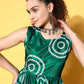 InWeave Women's Green Bandhani Motif Tiered Sharara Set - Swadesiicart