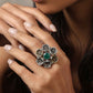 trueBrowns Silver Gold Tone Petal Ring | Swadesiicart