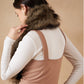 InWeave Women's Beige Print Faux Fur Neck Warmer - Swadesiicart
