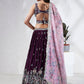 House of Panchhi Teal Pure Georgette Sequins And Thread Embroidery Lehenga Choli & Dupatta | Swadesiicart