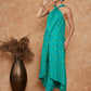 InWeave Women's Aqua S Print Twisted Neckline Kurta Pant Set - Swadesiicart