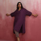 trueBrowns Purple Modal Kimono Kurta Set | Swadesiicart
