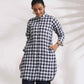 trueBrowns Blue Cotton Check Kurta Co-ord Set - Swadesiicart