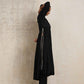 trueBrowns Black Crinkle Anarkali Flared Kurta Set | Swadesiicart