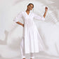 trueBrowns White Cotton Schiffli Flared Anarkali Kurta Set | Swadesiicart