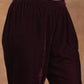 trueBrowns Wine Velvet Pant | Swadesiicart