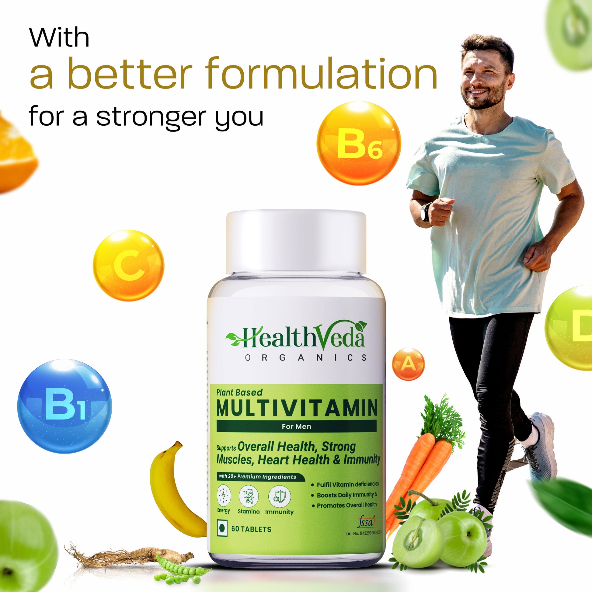 Health Veda Organics Multivitamin for Men Tablets | Swadesiicart
