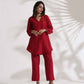 trueBrowns Maroon Slub Co-ord Set - Swadesiicart