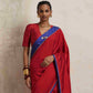 trueBrowns Red Silk Ready To Wear Saree | Swadesiicart