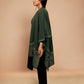 trueBrowns Green Woollen Kaftan Cape | Swadesiicart