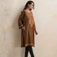 trueBrowns Brown Kashmiri Embroidered Woollen Phiran Kurta | Swadesiicart