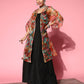 InWeave Black Strappy Set With Green Floral Organza Cape - Swadesiicart