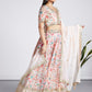 House of Panchhi Cream Colour Organza Floral Design Digital Print Lehenga Choli & Dupatta | Swadesiicart
