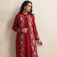 trueBrowns Red Kashmiri Woollen Jacket 3pc Set | Swadesiicart