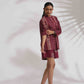 trueBrowns Purple Cotton Print Short Co-ord Set - Swadesiicart
