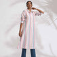 trueBrowns Off-White Cotton Multi Stripe A-line Kurta Set | Swadesiicart