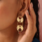 trueBrowns Brass Red Stone Paisley Earrings - Swadesiicart