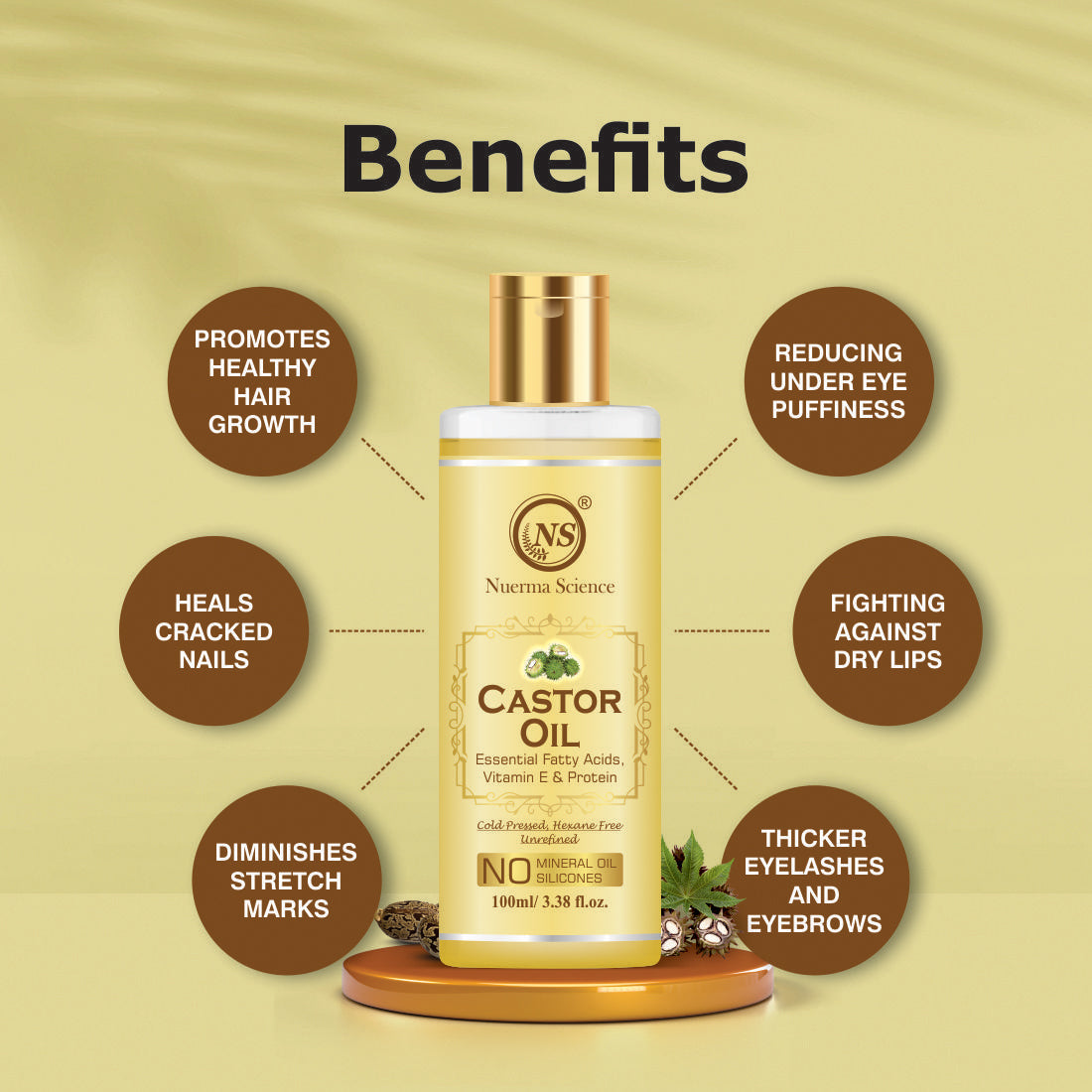 Nuerma Science Castor Oil For Hair & Body | Swadesiicart