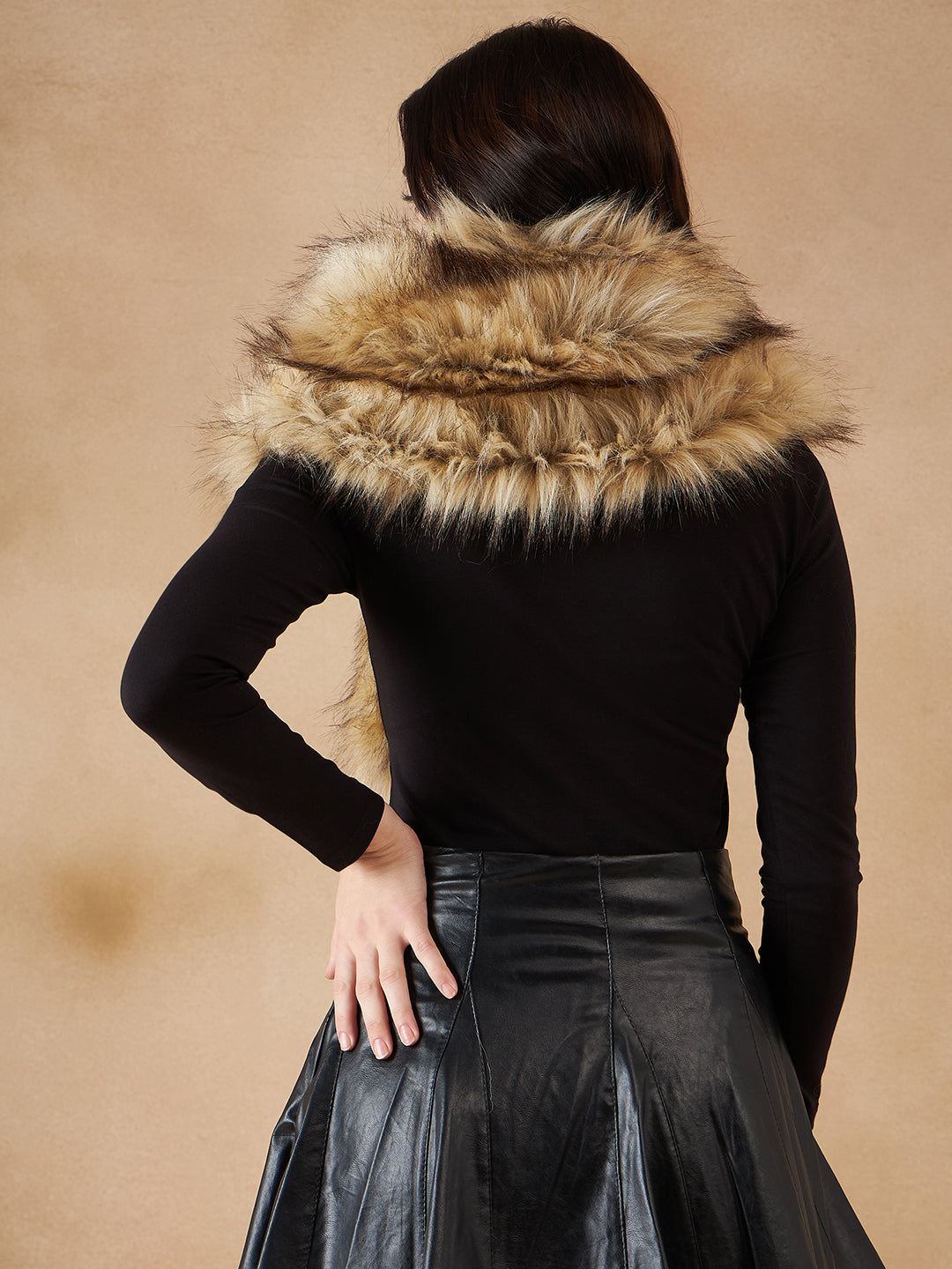 InWeave Women's Cat Print Faux Fur Neck Warmer - Swadesiicart