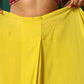 trueBrowns Lime Yellow Pink Muslin Silk Ready to Wear Saree | Swadesiicart
