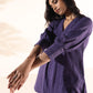 trueBrowns Purple Cotton Dobby Co-ord Set - Swadesiicart