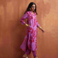trueBrowns Purple Print Straight Kurta Set | Swadesiicart