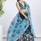 House of Panchhi Olive Pure Georgette Sequins And Thread Embroidery Lehenga Choli & Dupatta | Swadesiicart