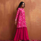 trueBrowns Red Print Sharara Set | Swadesiicart