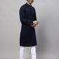 Even Apparels Blue Pure Cotton Kurta With Band Collar | Swadesiicart