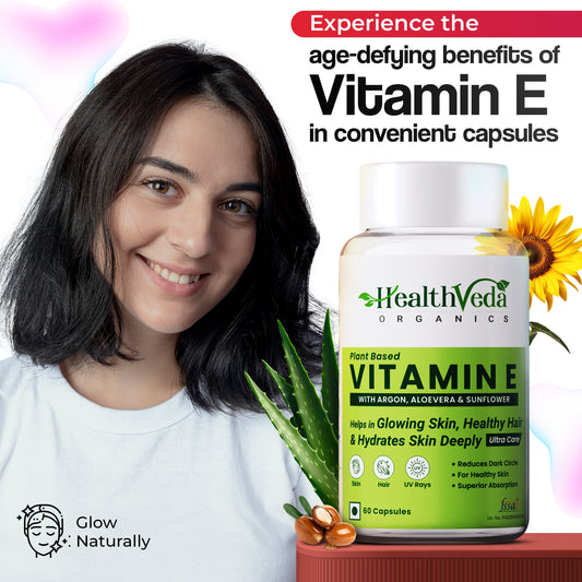 Health Veda Organics Vitamin E Capsules - Swadesiicart